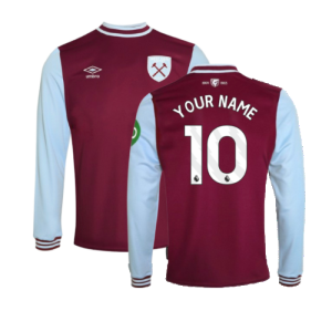 2024-2025 West Ham Long Sleeve Home Shirt (Kids)