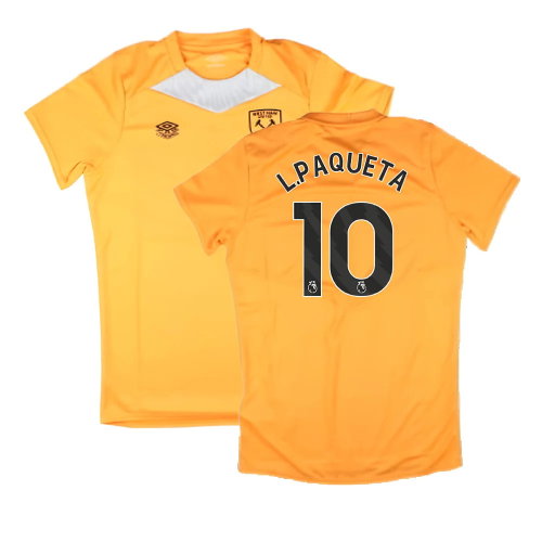 2024-2025 West Ham Training Jersey (Orange) - Kids (L.Paqueta 10)