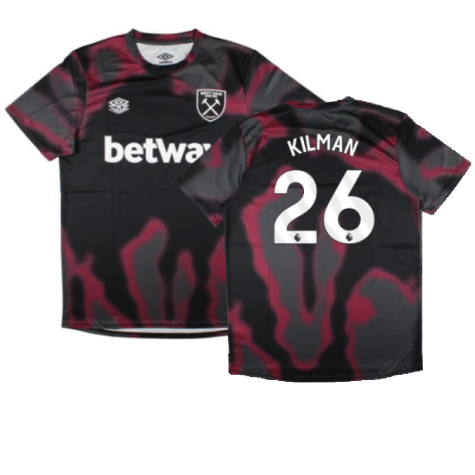 2024-2025 West Ham Warm Up Jersey (Black) (Kilman 26)
