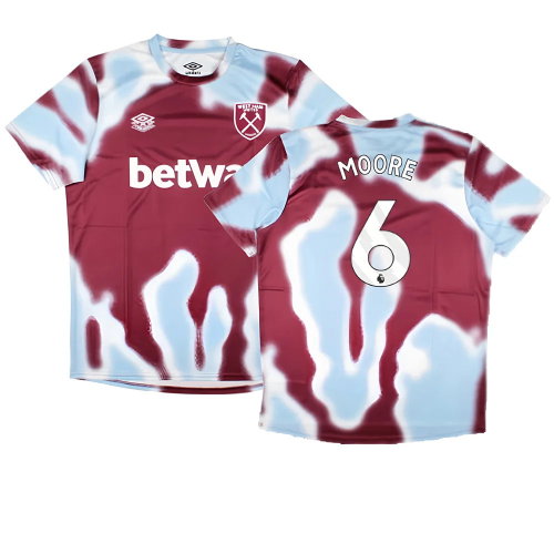 2024-2025 West Ham Warm Up Jersey (New Claret) (Moore 6)
