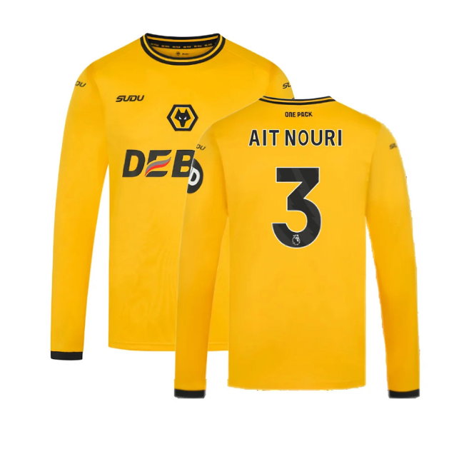 2024-2025 Wolves Long Sleeve Home Shirt (Ait Nouri 3)