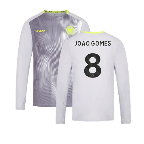 2024-2025 Wolves Players Training Long Sleeved Tee (Grey) (Joao Gomes 8)