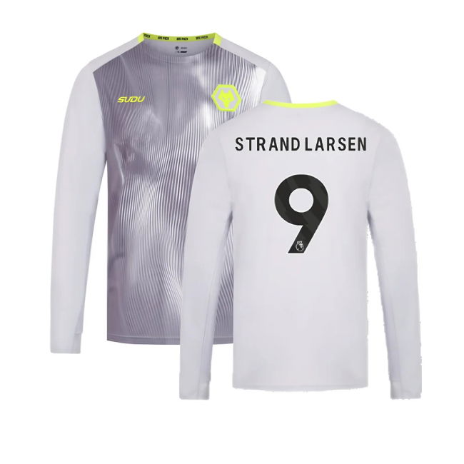 2024-2025 Wolves Players Training Long Sleeved Tee (Grey) (Strand Larsen 9)