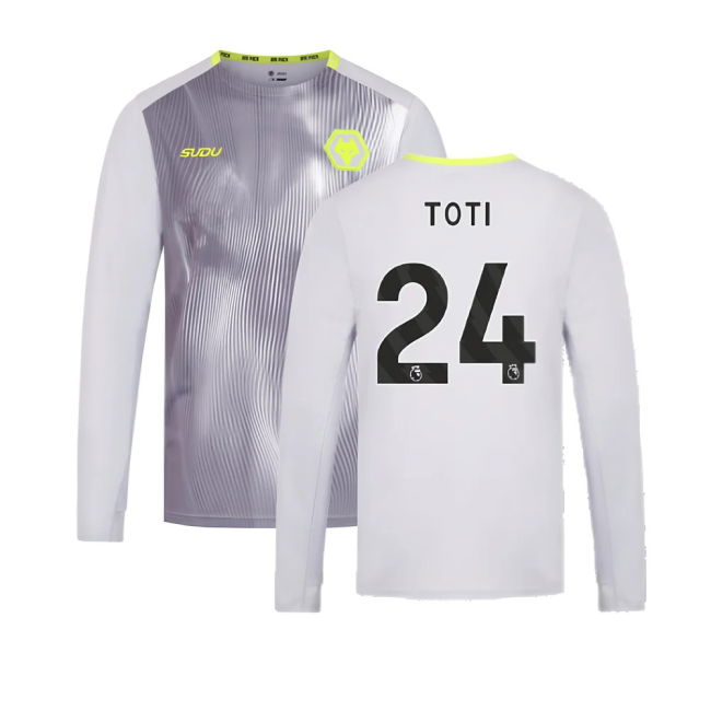 2024-2025 Wolves Players Training Long Sleeved Tee (Grey) (Toti 24)