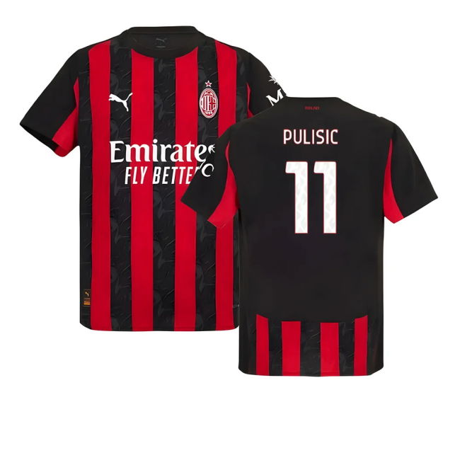 2025-2026 AC Milan Authentic Home Shirt (Pulisic 11)
