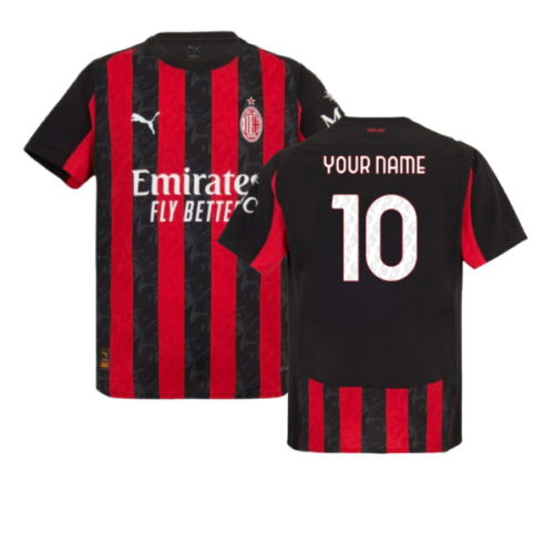2025-2026 AC Milan Authentic Home Shirt (Your Name)