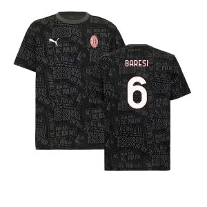 2025-2026 AC Milan ftblCulture Tee AOP (Black) (Baresi 6)