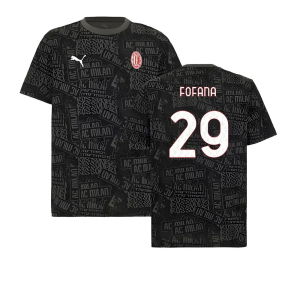 2025-2026 AC Milan ftblCulture Tee AOP (Black) (Fofana 29)
