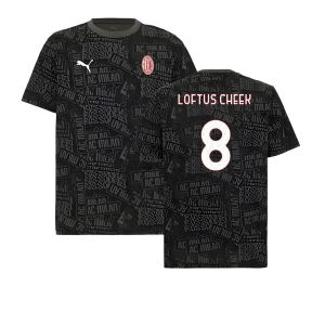 2025-2026 AC Milan ftblCulture Tee AOP (Black) (Loftus Cheek 8)