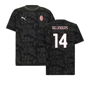 2025-2026 AC Milan ftblCulture Tee AOP (Black) (Reijnders 14)