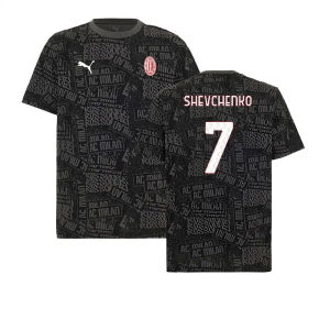 2025-2026 AC Milan ftblCulture Tee AOP (Black) (Shevchenko 7)
