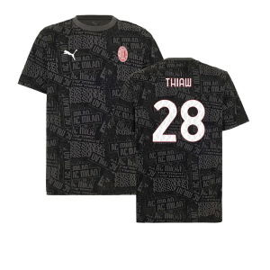 2025-2026 AC Milan ftblCulture Tee AOP (Black) (Thiaw 28)