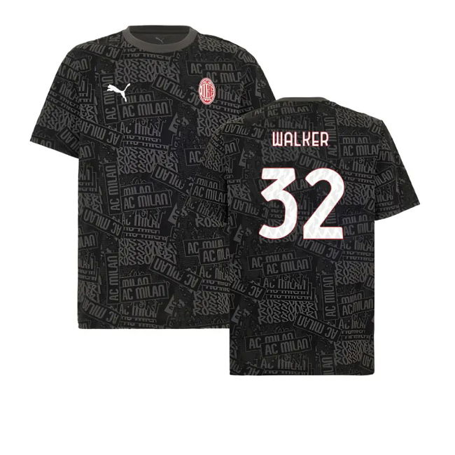 2025-2026 AC Milan ftblCulture Tee AOP (Black) (Walker 32)
