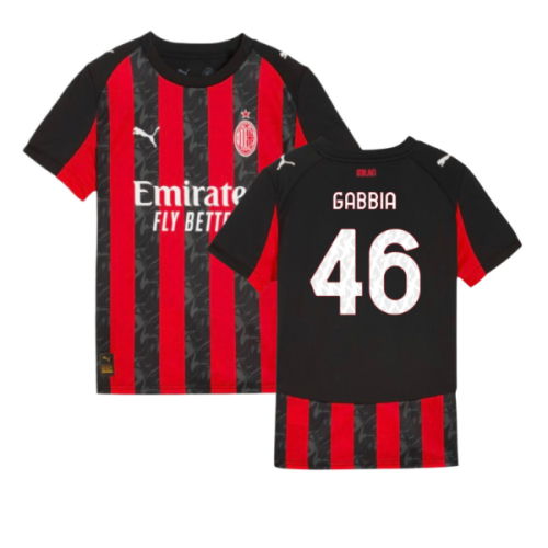 2025-2026 AC Milan Home Shirt (Kids) (Gabbia 46)