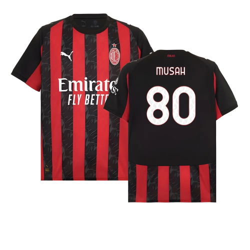 2025-2026 AC Milan Home Shirt (Musah 80)