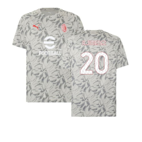 2025-2026 AC Milan Warm Up Jersey (Smokey Gray) (A.Jimenez 20)