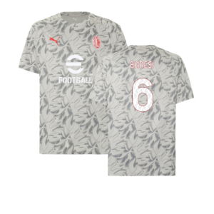 2025-2026 AC Milan Warm Up Jersey (Smokey Gray) (Baresi 6)
