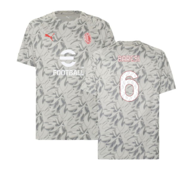 2025-2026 AC Milan Warm Up Jersey (Smokey Gray) (Baresi 6)