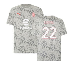 2025-2026 AC Milan Warm Up Jersey (Smokey Gray) (E.Royal 22)