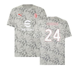 2025-2026 AC Milan Warm Up Jersey (Smokey Gray) (Florenzi 24)