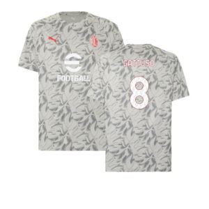 2025-2026 AC Milan Warm Up Jersey (Smokey Gray) (Gattuso 8)
