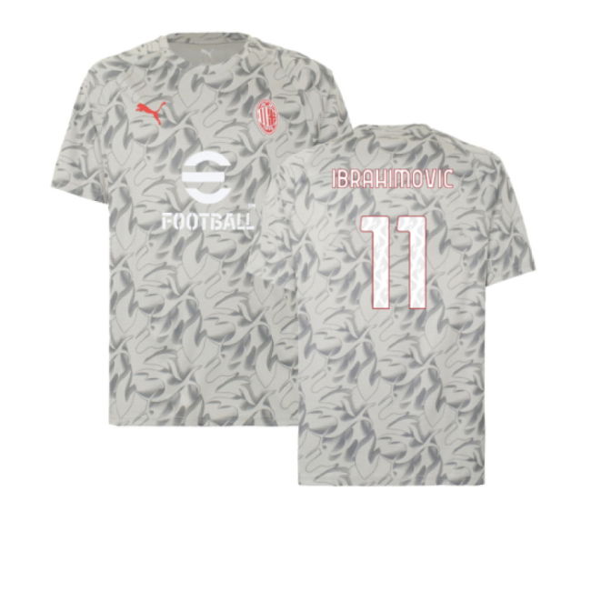 2025-2026 AC Milan Warm Up Jersey (Smokey Gray) (Ibrahimovic 11)