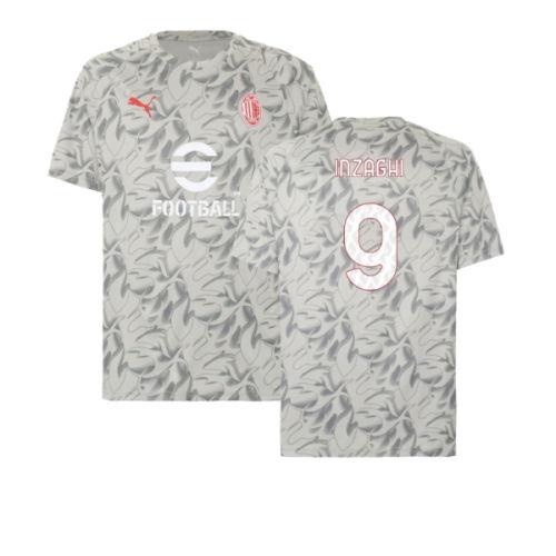 2025-2026 AC Milan Warm Up Jersey (Smokey Gray) (Inzaghi 9)