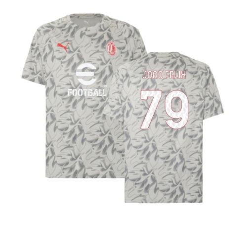2025-2026 AC Milan Warm Up Jersey (Smokey Gray) (Joao Felix 79)