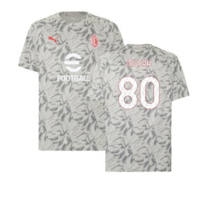 2025-2026 AC Milan Warm Up Jersey (Smokey Gray) (Musah 80)
