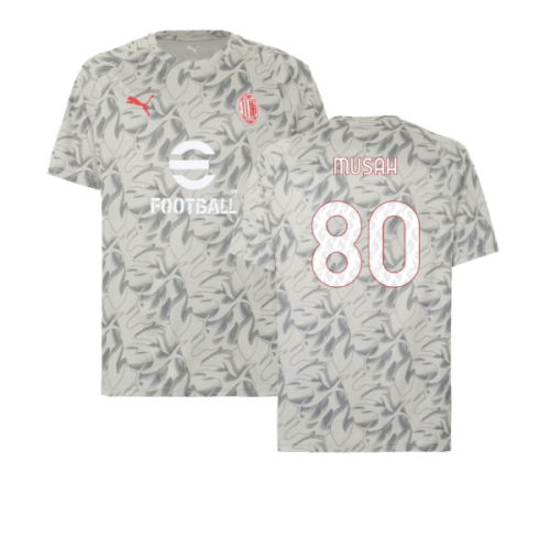 2025-2026 AC Milan Warm Up Jersey (Smokey Gray) (Musah 80)