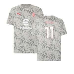 2025-2026 AC Milan Warm Up Jersey (Smokey Gray) (Pulisic 11)