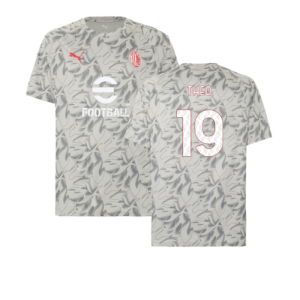 2025-2026 AC Milan Warm Up Jersey (Smokey Gray) (Theo 19)