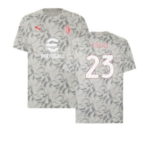 2025-2026 AC Milan Warm Up Jersey (Smokey Gray) (Tomori 23)