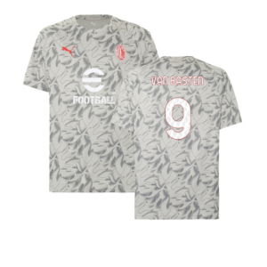 2025-2026 AC Milan Warm Up Jersey (Smokey Gray) (Van Basten 9)