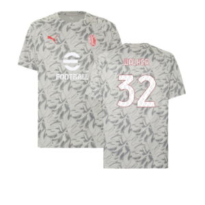2025-2026 AC Milan Warm Up Jersey (Smokey Gray) (Walker 32)