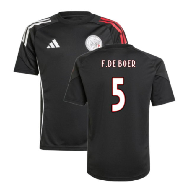 2025-2026 Ajax Training Shirt (Black) - Kids (F.De Boer 5)