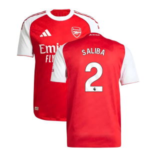 2025-2026 Arsenal Authentic Home Shirt (Saliba 2)