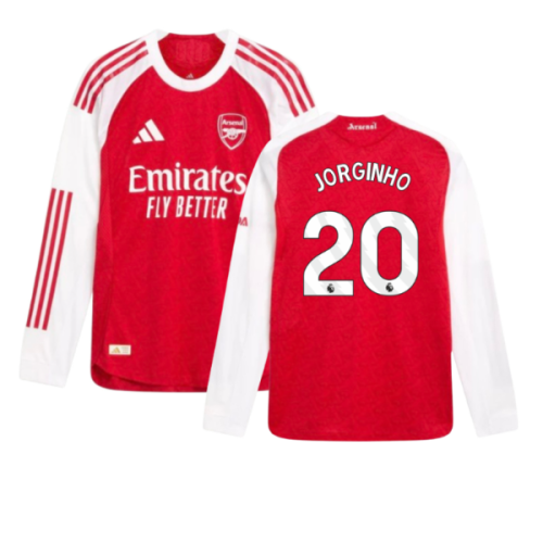 2025-2026 Arsenal Authentic Long Sleeve Home Shirt (Jorginho 20)