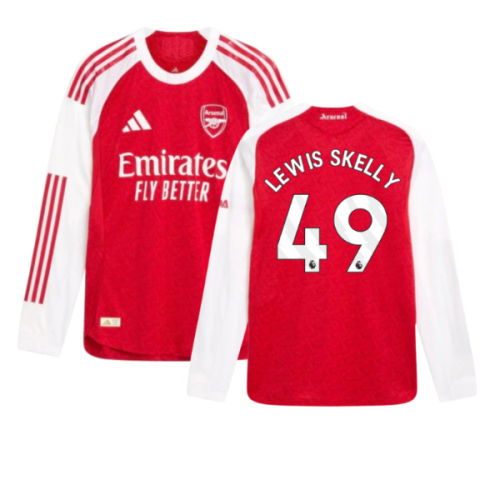 2025-2026 Arsenal Authentic Long Sleeve Home Shirt (Lewis Skelly 49)