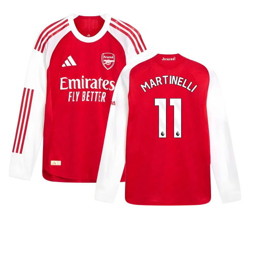 2025-2026 Arsenal Authentic Long Sleeve Home Shirt (Martinelli 11)