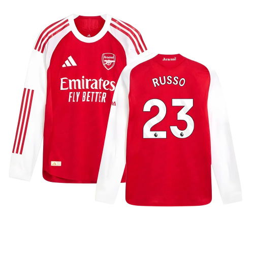 2025-2026 Arsenal Authentic Long Sleeve Home Shirt (Russo 23)