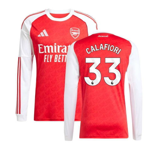 2025-2026 Arsenal Long Sleeve Home Shirt (Calafiori 33)