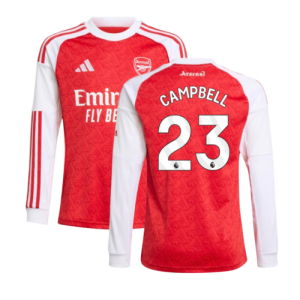 2025-2026 Arsenal Long Sleeve Home Shirt (Kids) (Campbell 23)