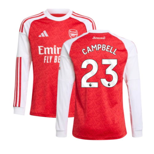 2025-2026 Arsenal Long Sleeve Home Shirt (Kids) (Campbell 23)