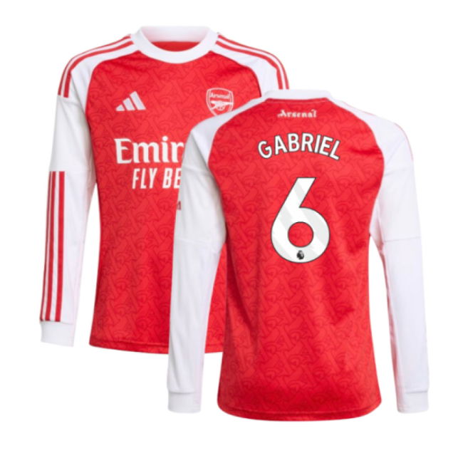 2025-2026 Arsenal Long Sleeve Home Shirt (Kids) (Gabriel 6)