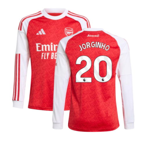 2025-2026 Arsenal Long Sleeve Home Shirt (Kids) (Jorginho 20)