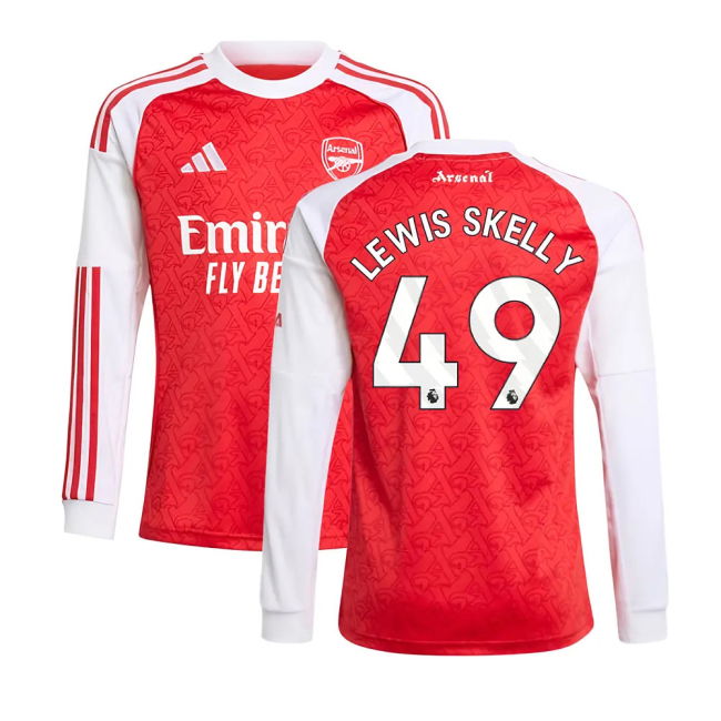 2025-2026 Arsenal Long Sleeve Home Shirt (Kids) (Lewis Skelly 49)