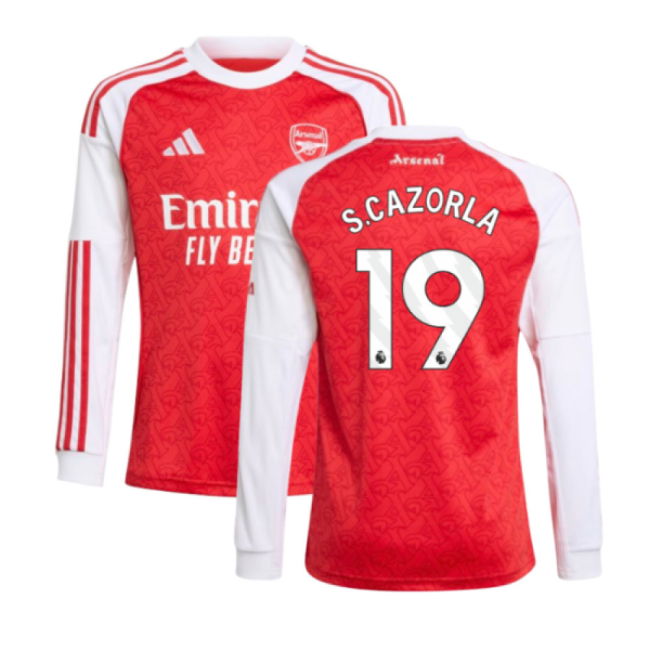 2025-2026 Arsenal Long Sleeve Home Shirt (Kids) (S.Cazorla 19)