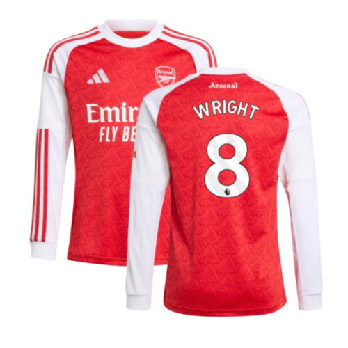2025-2026 Arsenal Long Sleeve Home Shirt (Kids) (Wright 8)