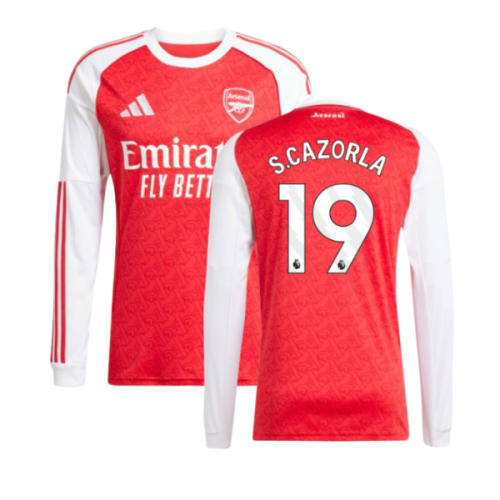 2025-2026 Arsenal Long Sleeve Home Shirt (S.Cazorla 19)